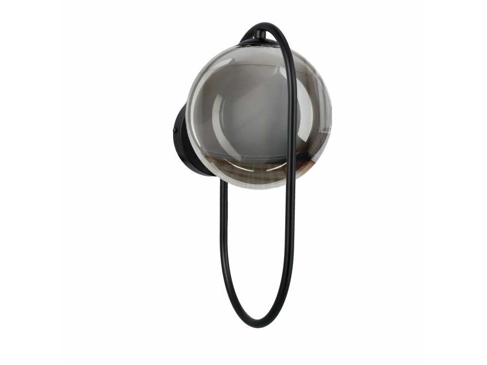 Cordel Kinkiet 1X28W G9 Ring Czarny, Klosz Grafitowy Candellux