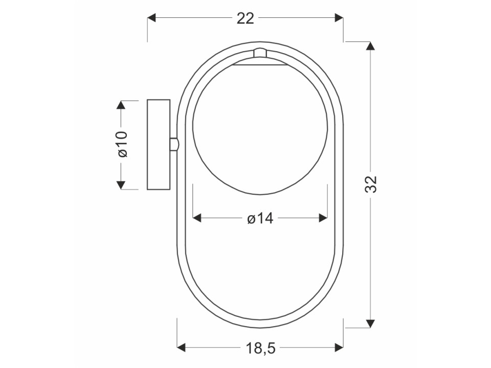 Cordel Kinkiet 1X28W G9 Ring Czarny, Klosz Grafitowy Candellux