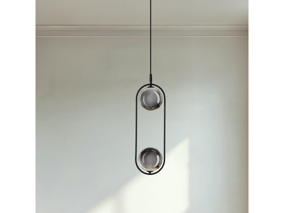 Cordel Zwis 2X28W G9 Czarny, Klosze Grafitowe Candellux