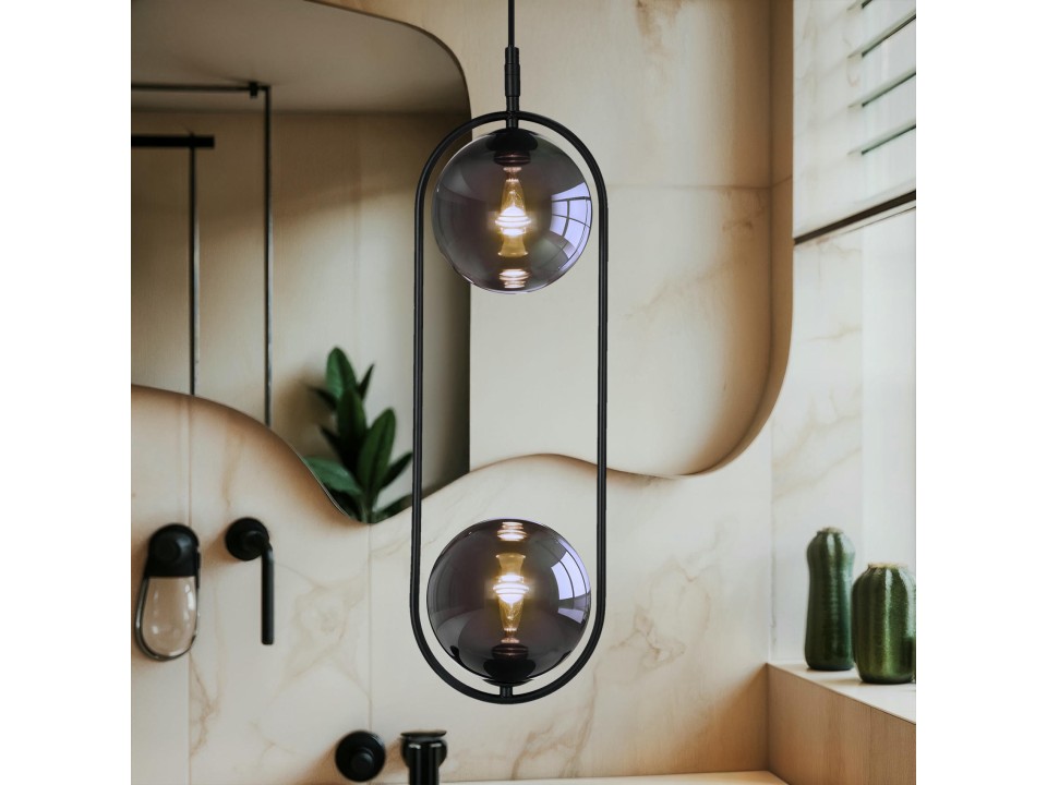 Cordel Zwis 2X28W G9 Czarny, Klosze Grafitowe Candellux
