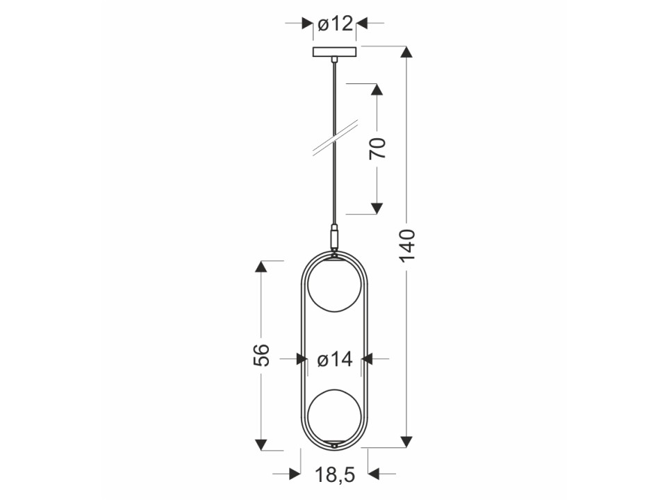 Cordel Zwis 2X28W G9 Czarny, Klosze Grafitowe Candellux