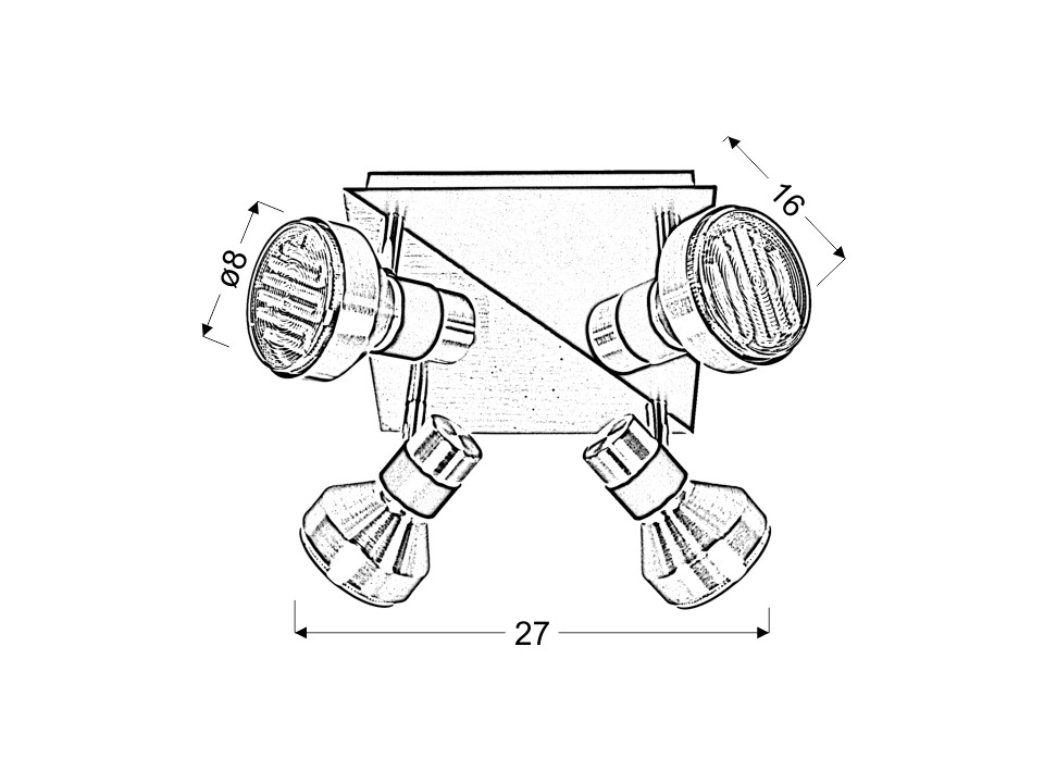 Sortha 1 Plafon 4X9W Gx53 Energooszczędna Candellux