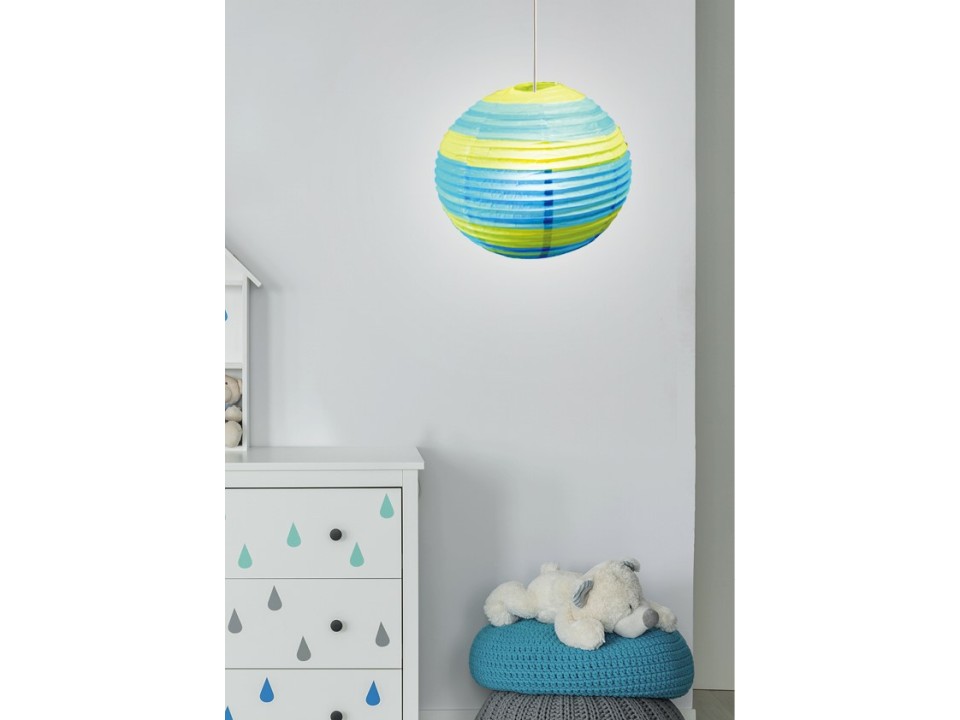 Abażur Papierowy-Kokon 50 Niebiesko-Zielony Candellux