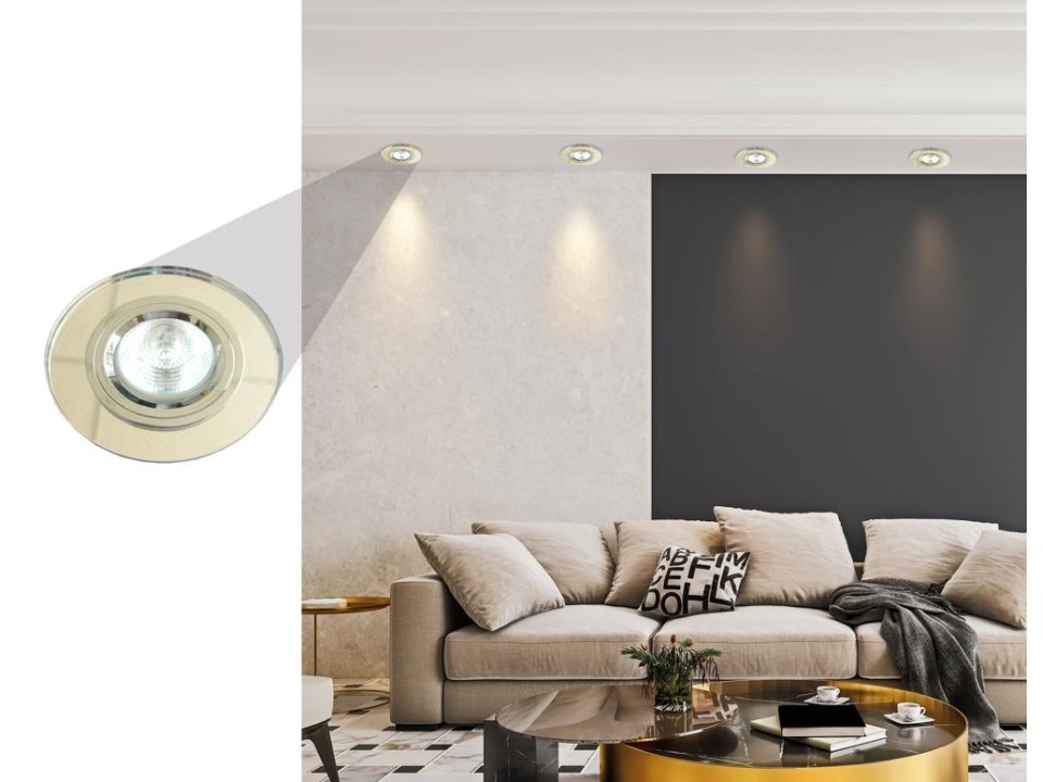 Ss-15 Ch/Wh Mr16 Chrom Oczko Sufitowe Lampa Sufitowa Stała Okrągła Szkło Bezbarwne Candellux