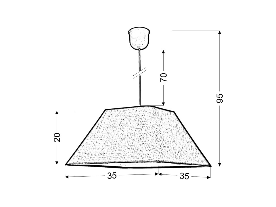 Robin Lampa Wisząca 35 1X60W E27 Turkus Promo (Abażur 77-01832+Linka 85-89369) Candellux