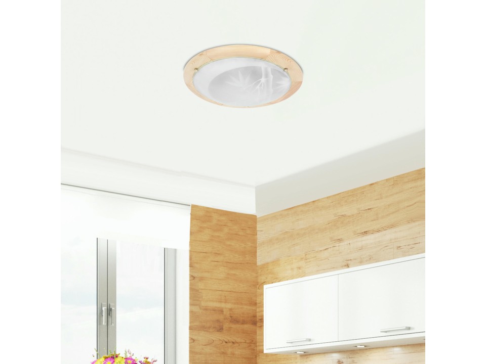 Bamboo Lampa Sufitowa Plafon 40 Drewno Standard 2X60 W E27 Sosna Candellux