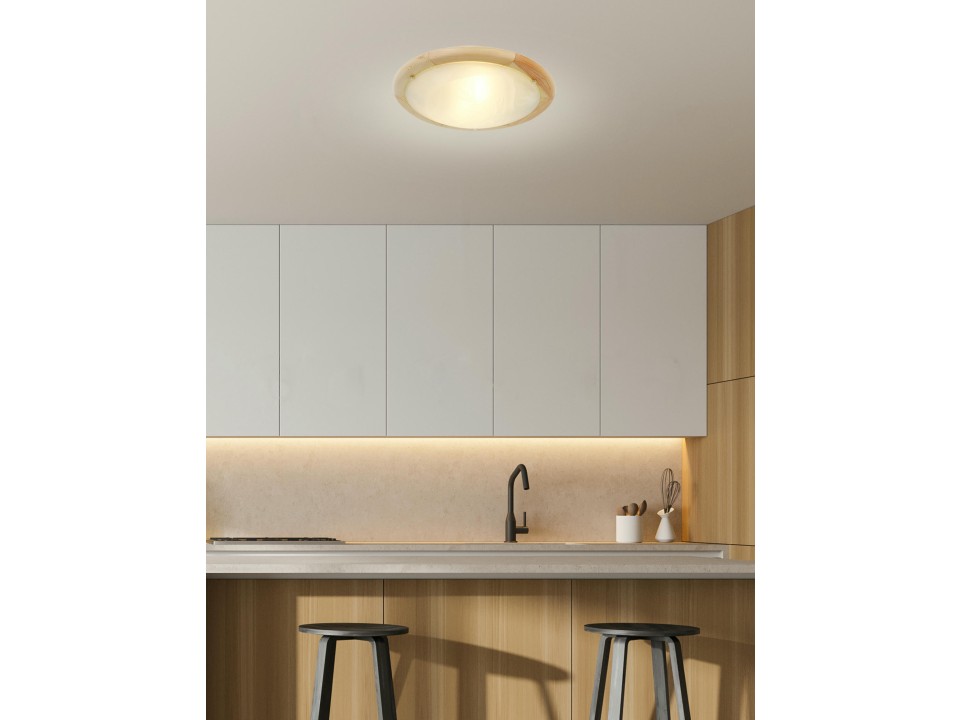 Bamboo Lampa Sufitowa Plafon 40 Drewno Standard 2X60 W E27 Sosna Candellux