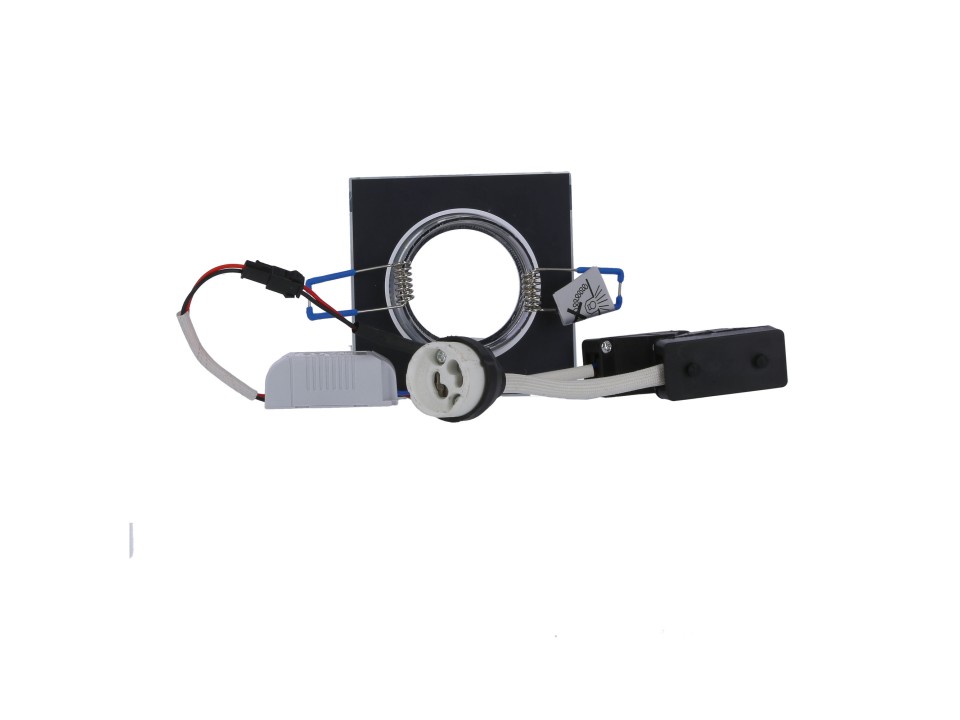 Ss-22 Ch/Tr+Wh Gu10 50W+Led Smd 2 1W Biały 230V Chrom Oczko Sufitowe Lampa Sufitowa. Strop. Stała Kwadratowa Szkło Transparentne Candellux