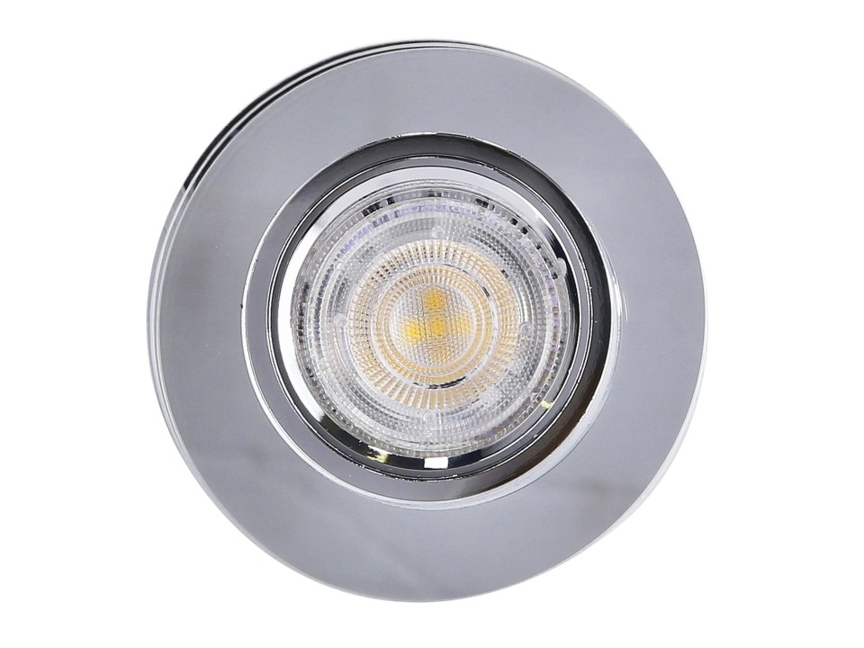 Ss-23 Ch/Tr+Bl Gu10 50W+Led Smd 230V Niebieski 2 1W Chrom Oczko Sufitowe Lampa Sufitowa Stała Okrągła Szkło Transparentne Candellux