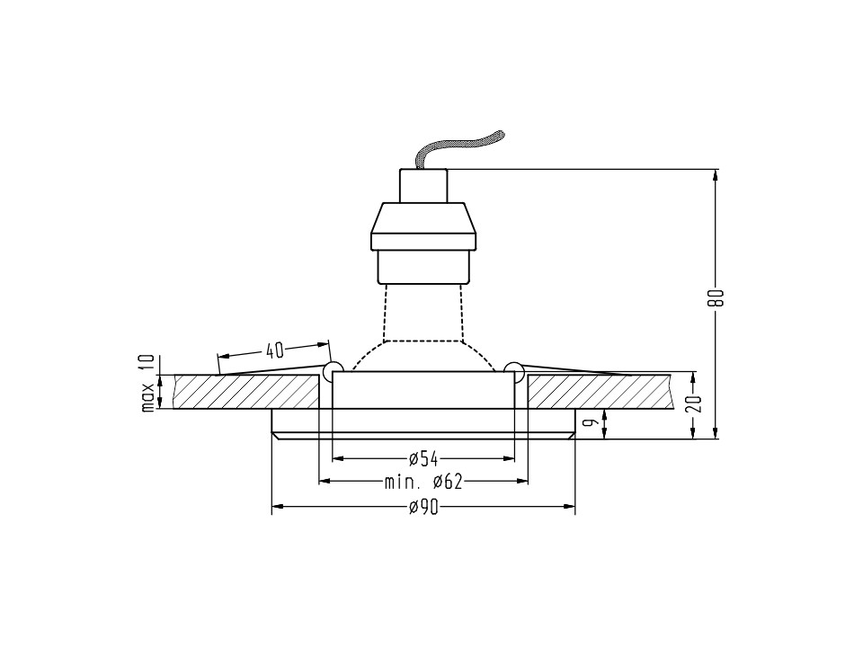Ss-23 Ch/Tr+Bl Gu10 50W+Led Smd 230V Niebieski 2 1W Chrom Oczko Sufitowe Lampa Sufitowa Stała Okrągła Szkło Transparentne Candellux
