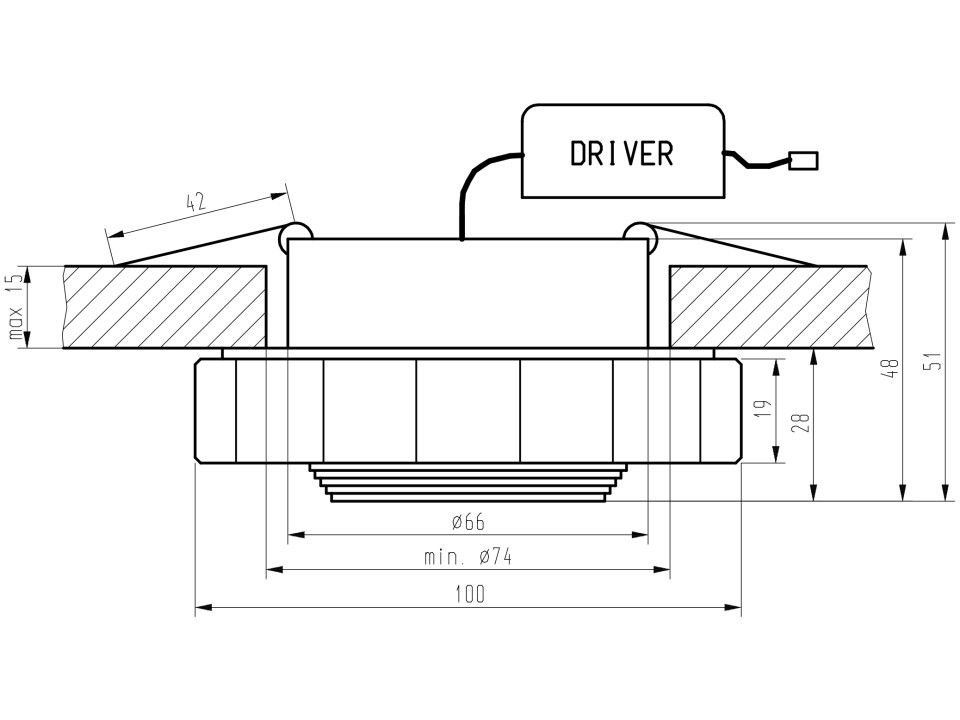 Ss-37 Al/Tr 3W Led Cob 230V Opr. Strop. Stała Wielokąt Szkło Transparentne Candellux