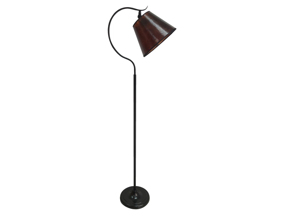 Nebrasca Lampa Podłogowa 1X60W E27 Czarna Abażur Brązowy Candellux