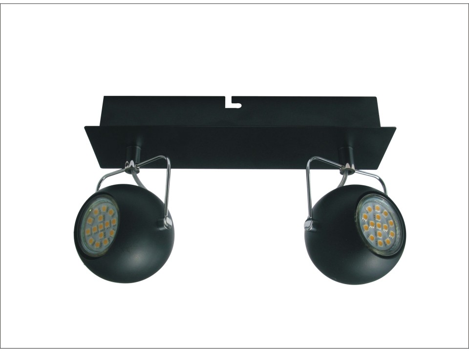 Listwa Tony 2X3W Led Gu10 Czarny Matowy Candellux