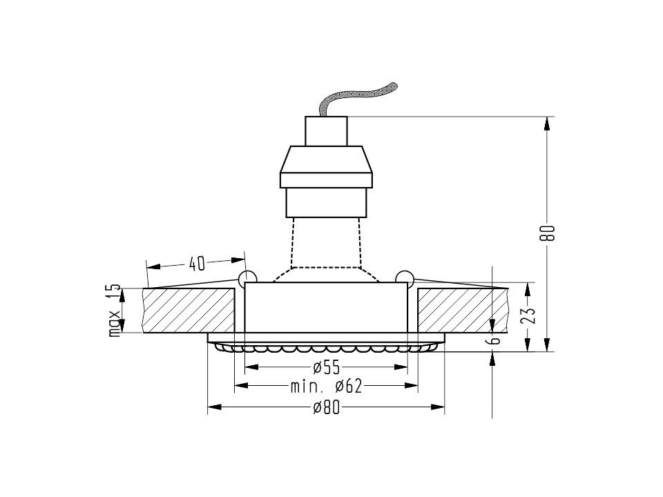 Soc-01 Ch Gu10 50W 230V Opr.strop.stała Okrągła Odlew Candellux