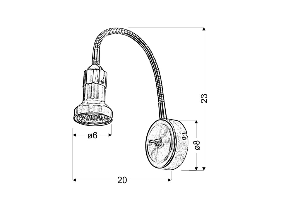 Arkon Kink Na Wysięgniku Gu10 1X50W Sat Nik+Chrom Bez Żarówek Candellux