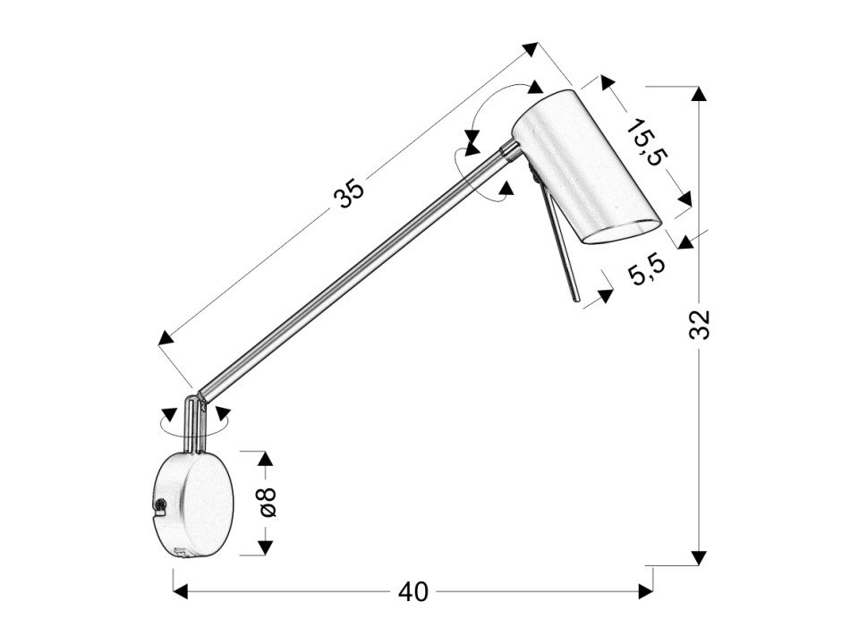 Milly Kinkiet 1X40W Gu10 Biały Matowy Candellux