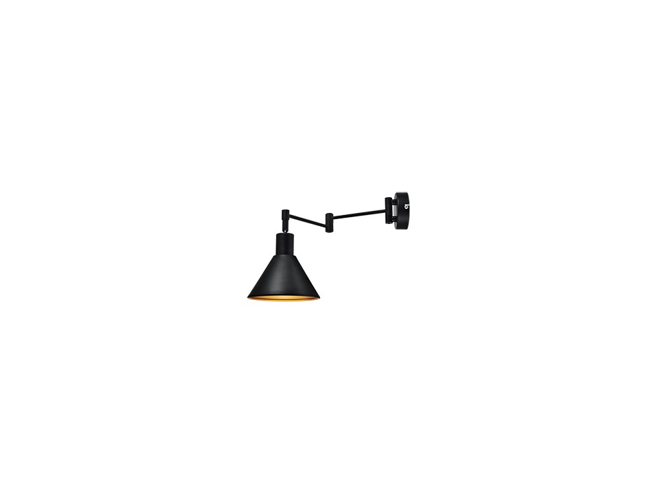 Copenhagen Lampa Kinkiet 1X40W E14 Czarny Środek Złoty Candellux