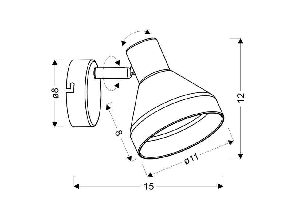 Lampa Gregory Kinkiet Czarny Brąz 1X40W E14 Klosz Dymiony Candellux