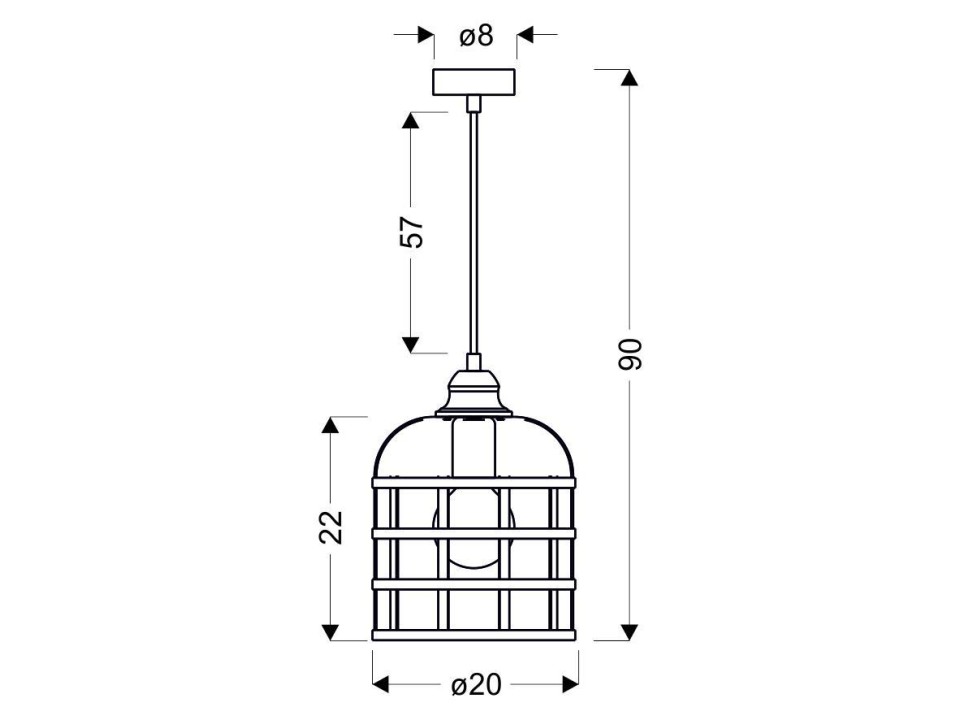 Soleto Lampa Wisząca Miedziany 1X40W E27 Klosz Czarny Candellux