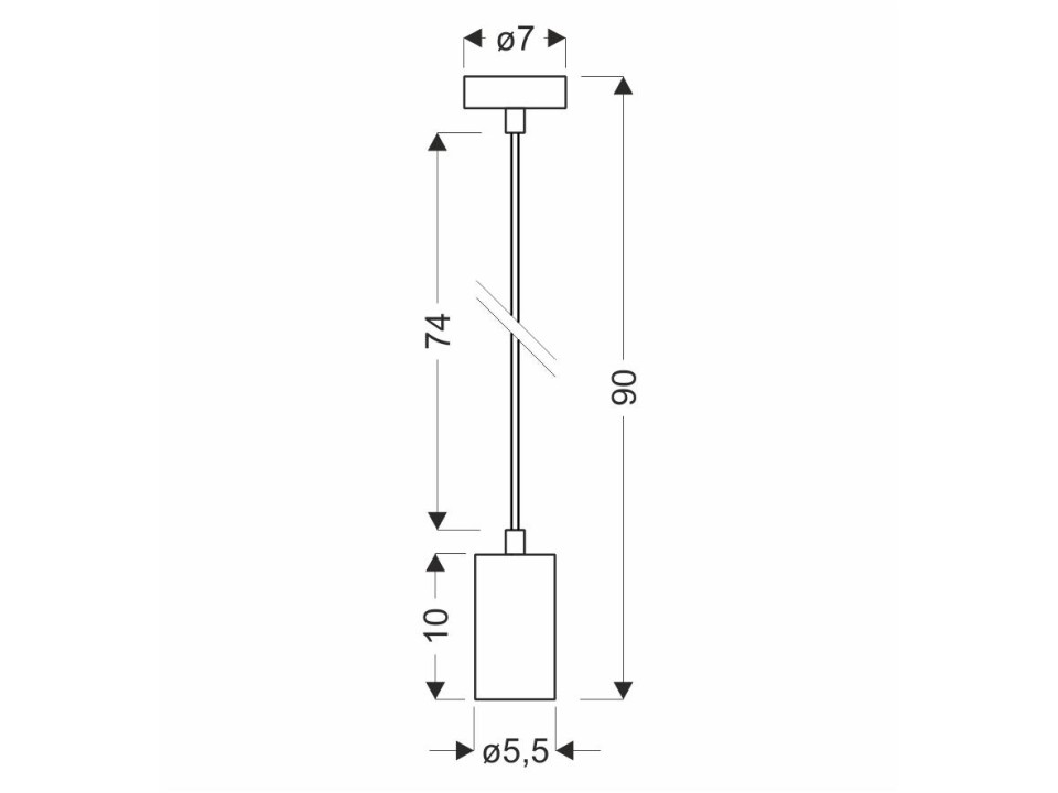 Tubo Lampa Wisząca Czarny 1X25W Gu10 Klosz 10Cm Czarny Candellux