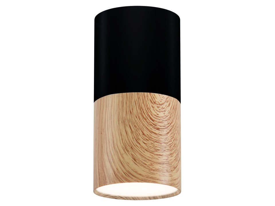 Lampa Sufitowa Tuba 1X50W Gu10 Drewniany+Czarny Śr. 5,8 Cm Candellux