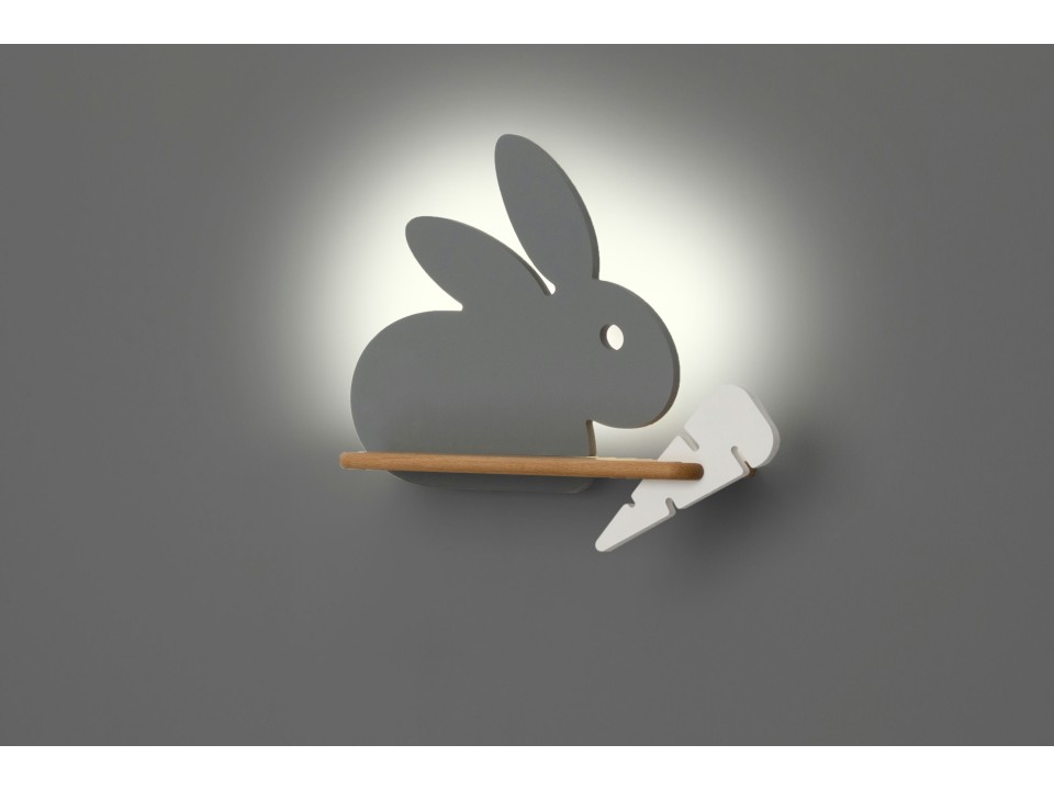 Rabbit Lampa Kinkiet 4W Led 4000K Iq Kids Szary+Biały Candellux