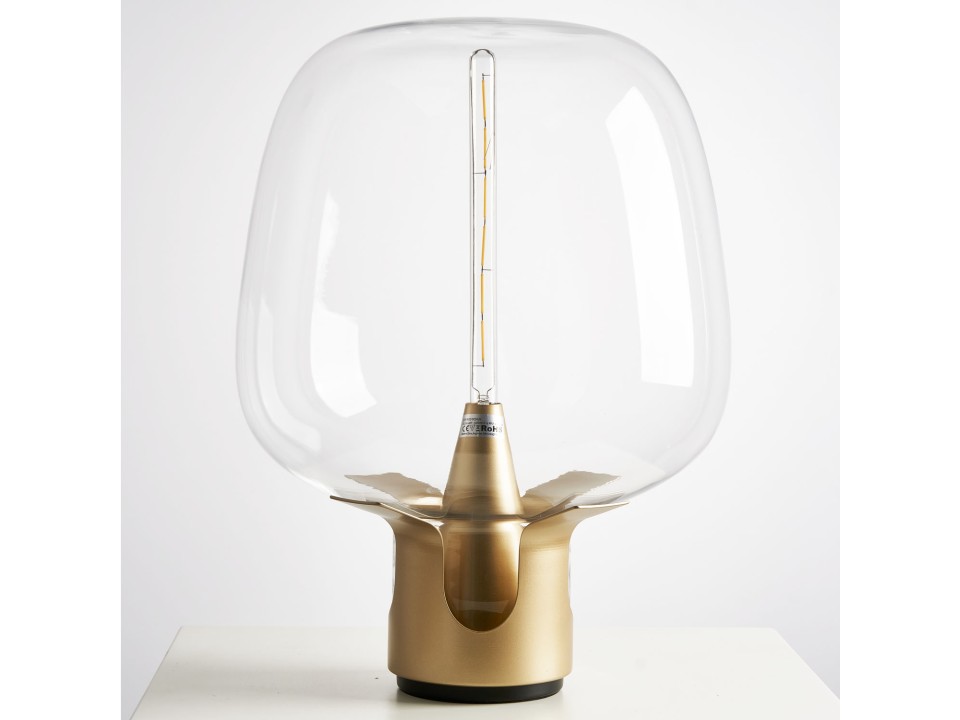 Lampa stołowa FATA transparentno złota 35 *46 cm Step Into Design