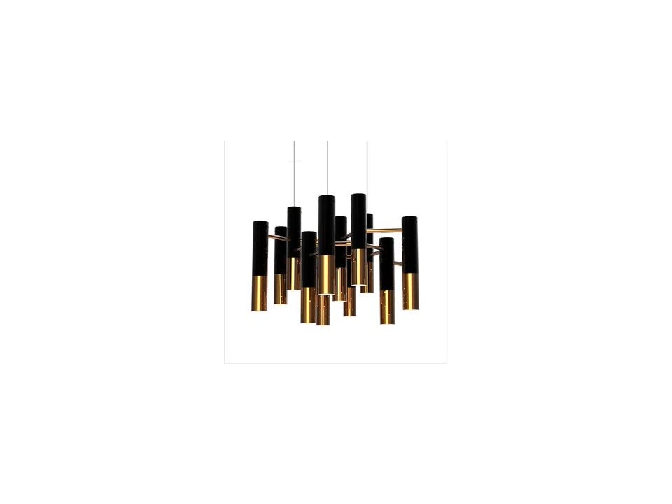 Lampa wisząca GOLDEN PIPE-13 czarno złota 60 cm Step Into Design