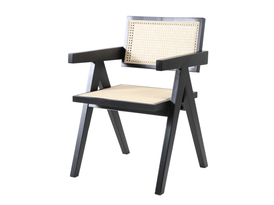 Krzesło BOHO drewniane w kolorze czarnym z podłokietnikami Step Into Design