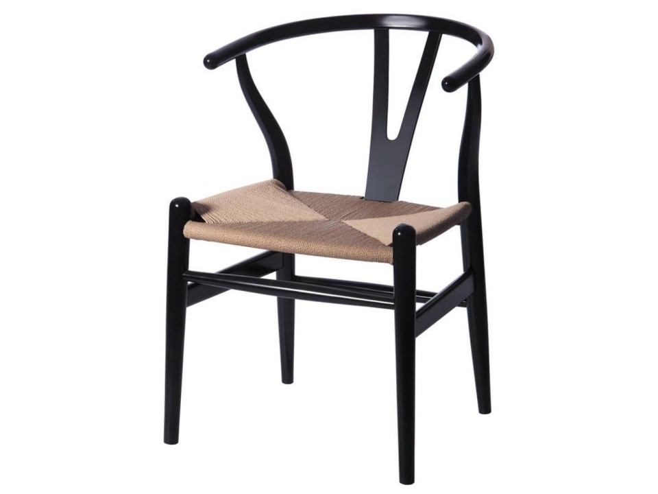 Krzesło BONBON czarno naturalne rattanowo jesionowe Step Into Design