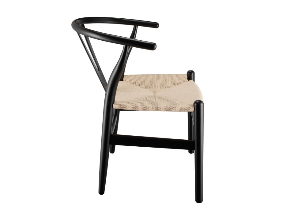 Krzesło BONBON czarno naturalne rattanowo jesionowe Step Into Design