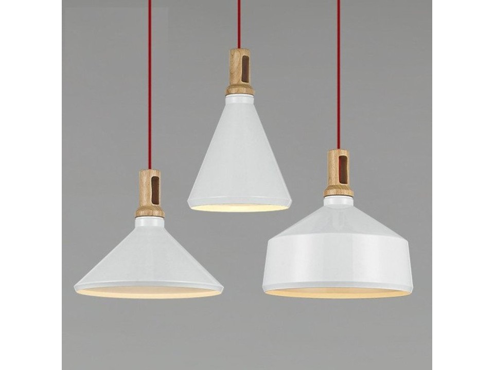 Lampa wisząca NORDIC WOODY biało-drewniana 35 cm Step Into Design