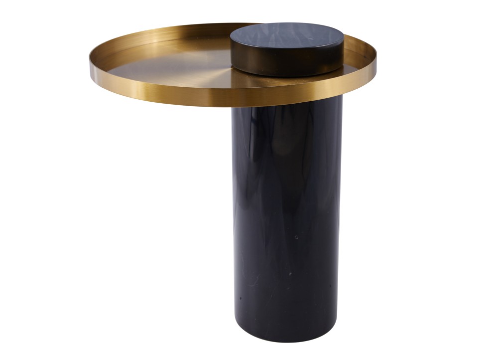 Stolik kawowy COLUMN marmurowy czarno złoty 55 cm Step Into Design