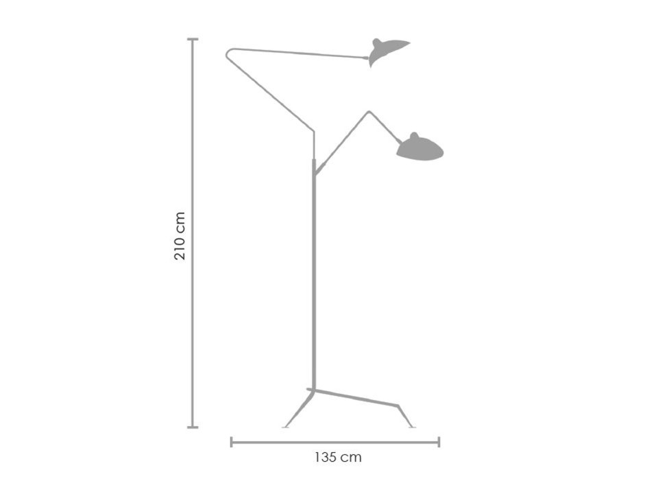 Lampa stojąca CRANE-3F czarna 210 cm Step Into Design