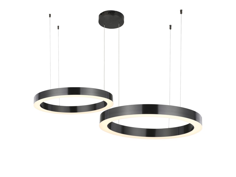Lampa wisząca CIRCLE 60+80 LED tytanowa na 1 podsufitce Step Into Design