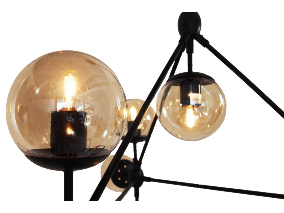 Lampa wisząca ASTRIFERO-15 transparentno czarna 110 cm Step Into Design