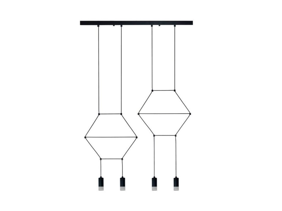 Lampa wisząca LINEA-4 LONG czarna 70 cm Step Into Design