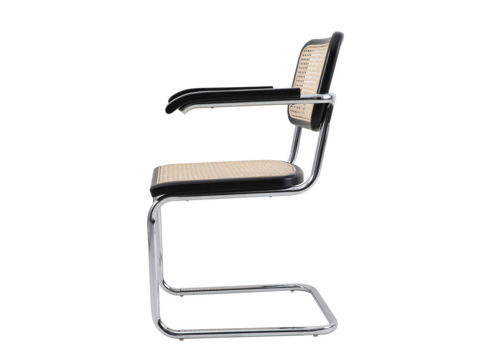 Krzesło VIENNA rattanowo czarne z podłokietnikami Step Into Design