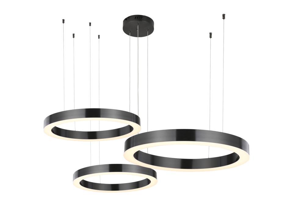 Lampa wisząca CIRCLE 40+60+80 LED tytanowa na 1 podsufitce Step Into Design