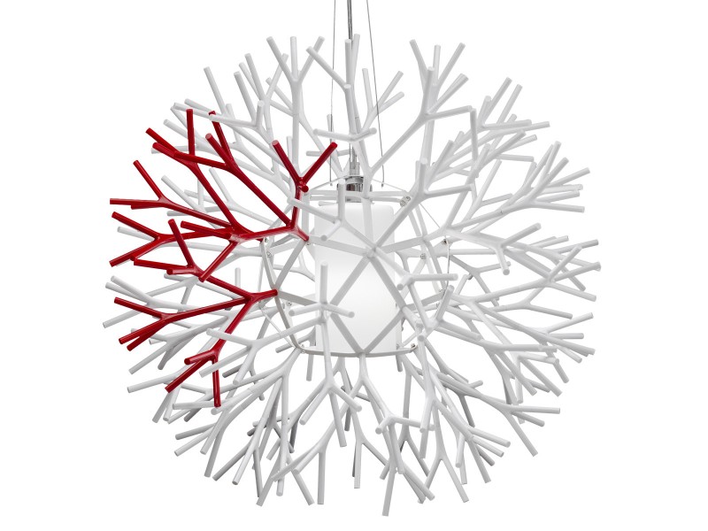 Lampa wisząca CORAL REEF biało czerwona 62 cm Step Into Design