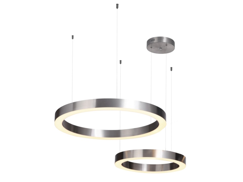Lampa wisząca CIRCLE 40+60 LED nikiel na 1 podsufitce Step Into Design