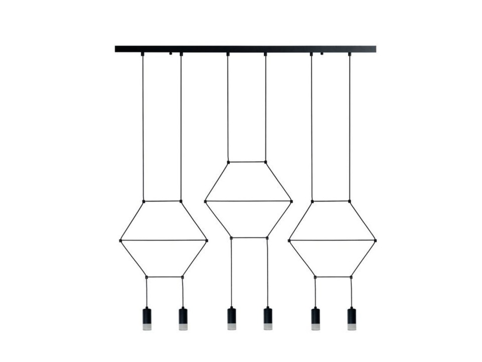 Lampa wisząca LINEA-6 LONG czarna 100 cm Step Into Design