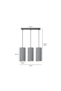 Lampa wisząca BENTE 3 BL GRAY