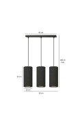 Lampa wisząca BENTE 3 BL BLACK