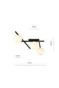 Lampa sufitowa SMART 3 BLACK/OPAL