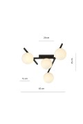 Lampa sufitowa SMART 4 BLACK/OPAL