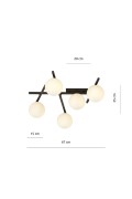 Lampa sufitowa SMART 5 BLACK/OPAL