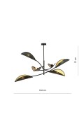 Lampa sufitowa LOTUS 6 BLACK/GOLD