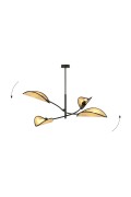 Lampa sufitowa LOTUS 4 BLACK/RATTAN