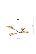 Lampa sufitowa LOTUS 4 BLACK/RATTAN